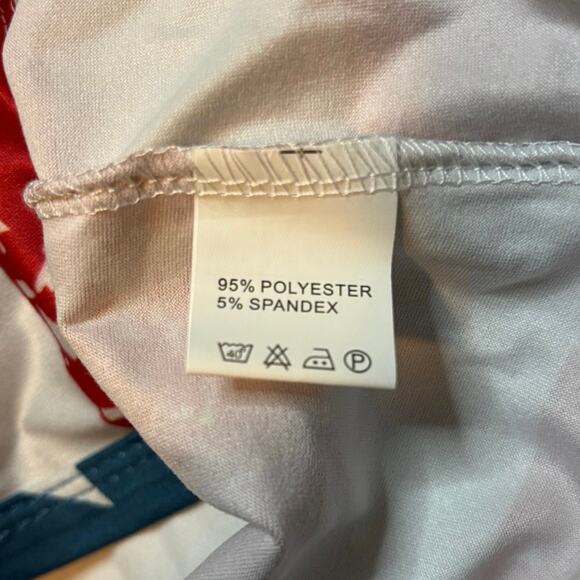 Spadehill USA Flag Cold Shoulder Stars Stripes Top Blouse Size L - Picture 6 of 7